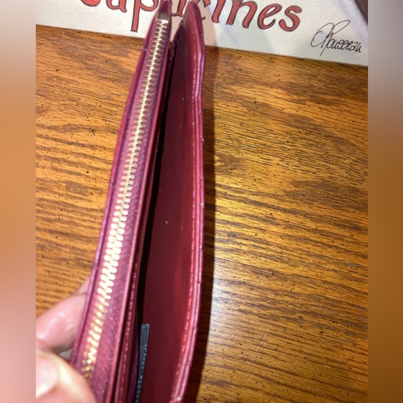 Badgley Mischka Long Wallet NWOT Diamond Quilted Vegan Leather Plum - Picture 4 of 8